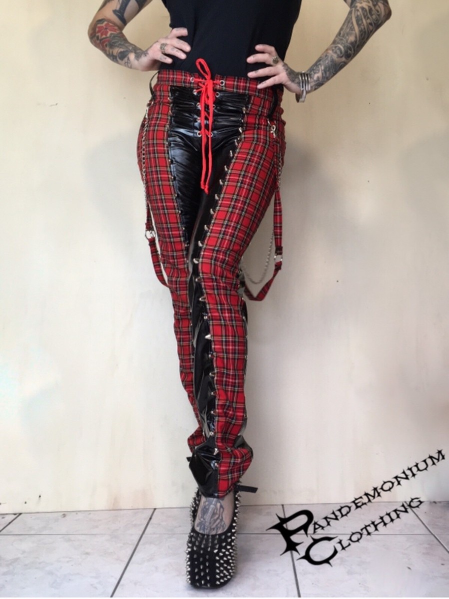 Leggings Tight Plaid Pants Tight Plaid Trousers Women Straight Fit