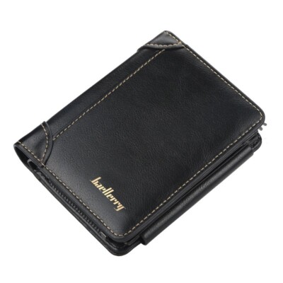 Luxus Hochwertig Herren Schwarz Leder Geldbörse Kreditkarte Id Halter Geschenk