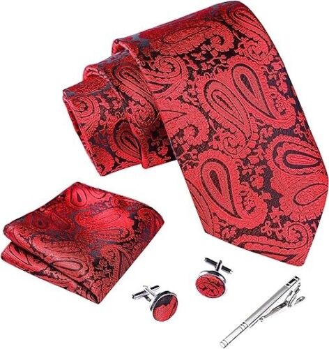 Set De Corbatas Para Hombres Varones De Seda Elegantes Modernas 58 Pulgadas NEW - Picture 8 of 8