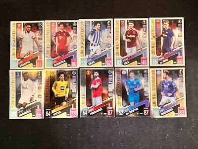 LOT 10 VERSCHIEDENE METALLKARTEN TOPPS MATCH ATTAX 2021/22 MIDFIELD MASTERCLASS RARE