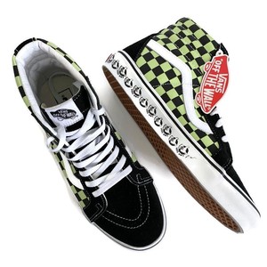 neon green checkered vans