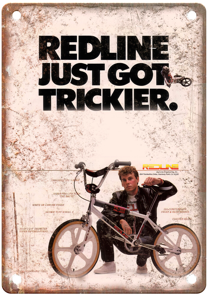 Old School BMX 1984 REDLINE Vintage Magazine Ad Reproduction Metal