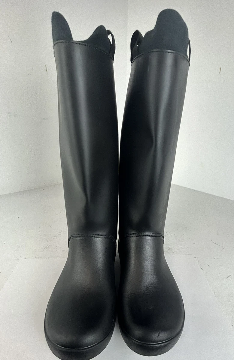 Crocs Rainfloe Bootie TALL Black Womens 6 Waterproof Rain Boots