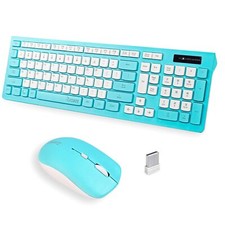 RECCAZR Wireless Keyboard and Mouse Combo Full-Sized Wireless Keyboard and Ad...