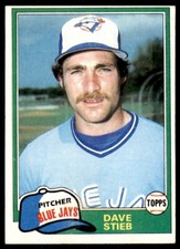 1981 Topps Dave Stieb . Toronto Blue Jays #467