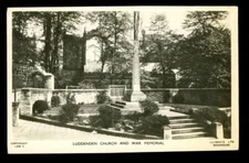 Vintage Lilywhite Postcard RPPC Real Photo Luddenden Church War Memorial