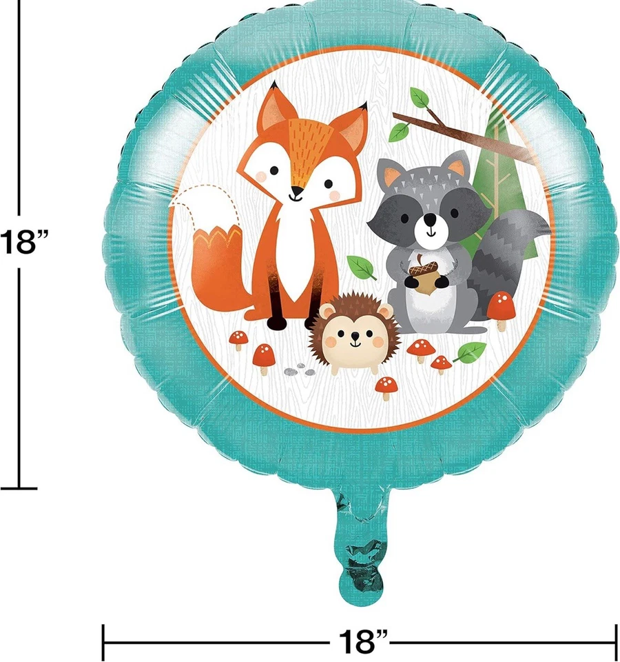 Wild One Woodland Animals Foil Balloon 18" Woodland Birthday Party Decoration - Image 2 of 2