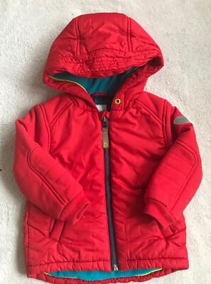 Ted Baker Baby Boy Coat Jacket Red Hood Rain Winter Fleece - Main Image