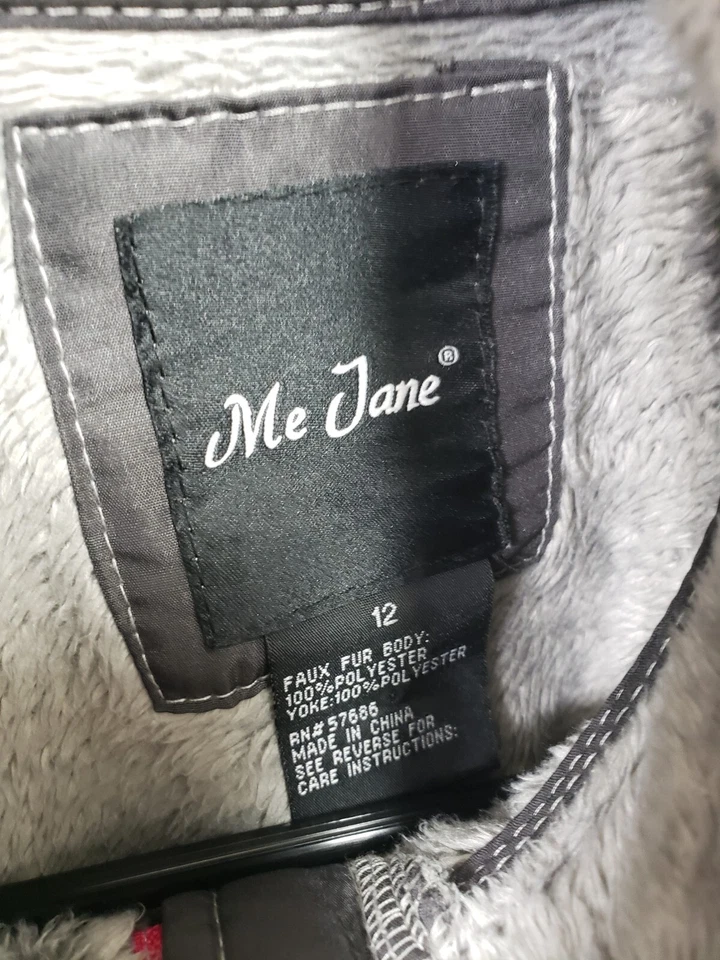 ME JANE искусственного меха Куртка Пальто куртка размер 12 серый Sport Spring мягкий - Изображение 2 из 3