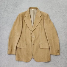 VTG Richman Brothers Sport Coat Men 42R Beige Corduroy Linen 2 Button Japan Made