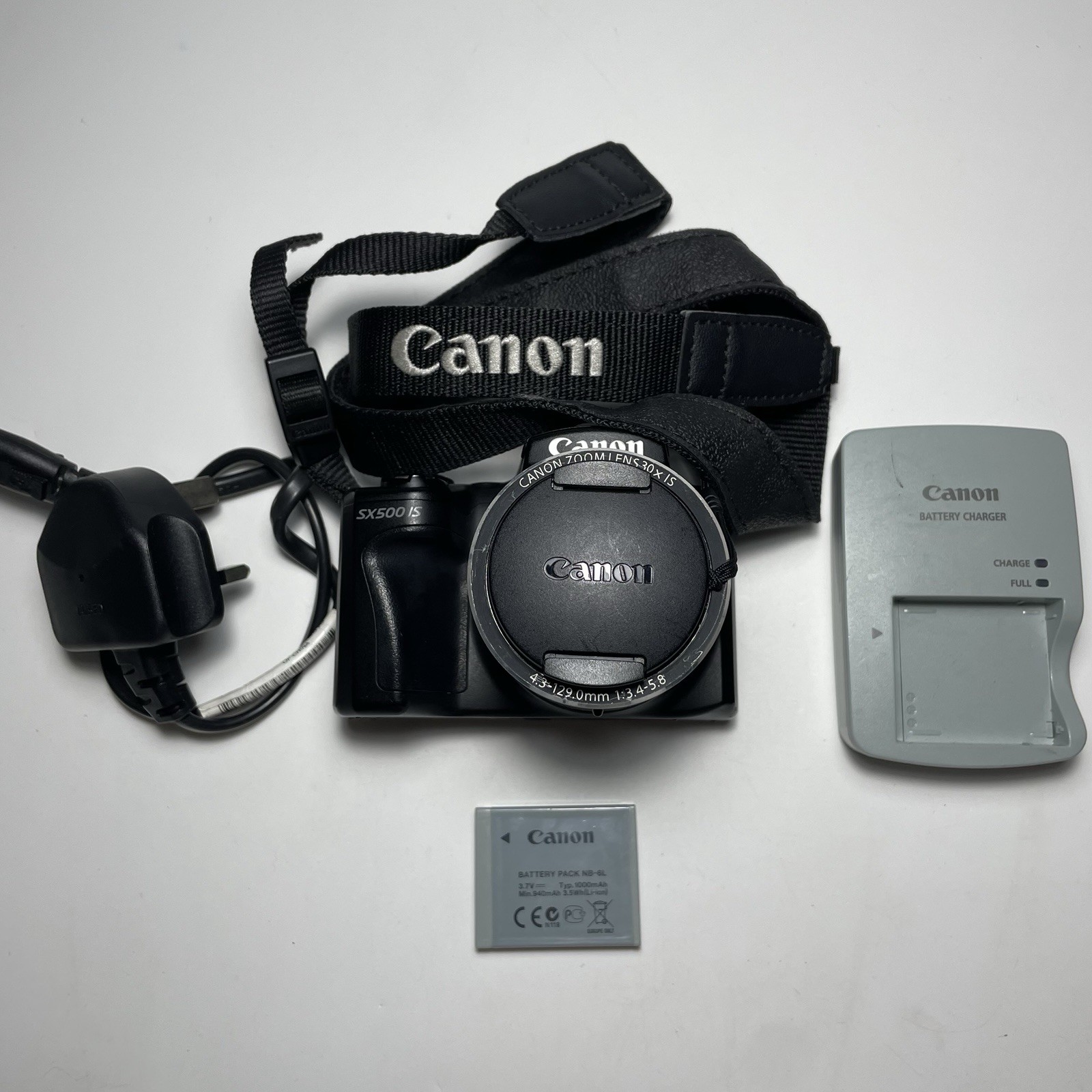 Canon PowerShot SX500 IS 16.0MP Digital Bridge Camera Tested + Charger, Battery