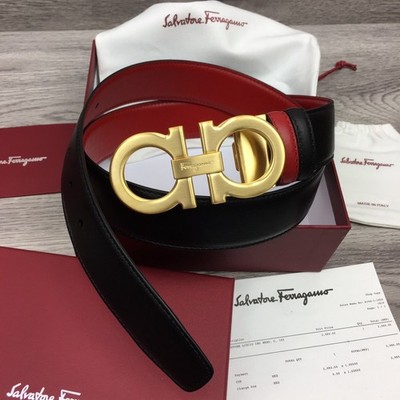 Ferragamo Handcrafted Italian leather belt Gold Buckle