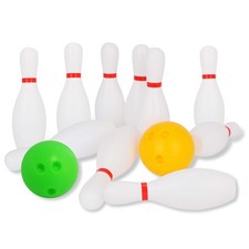 Kids Bowling Set, 10 Plastic Toy Bowling Pins 2 Balls, Toddler Indoor Outdo...