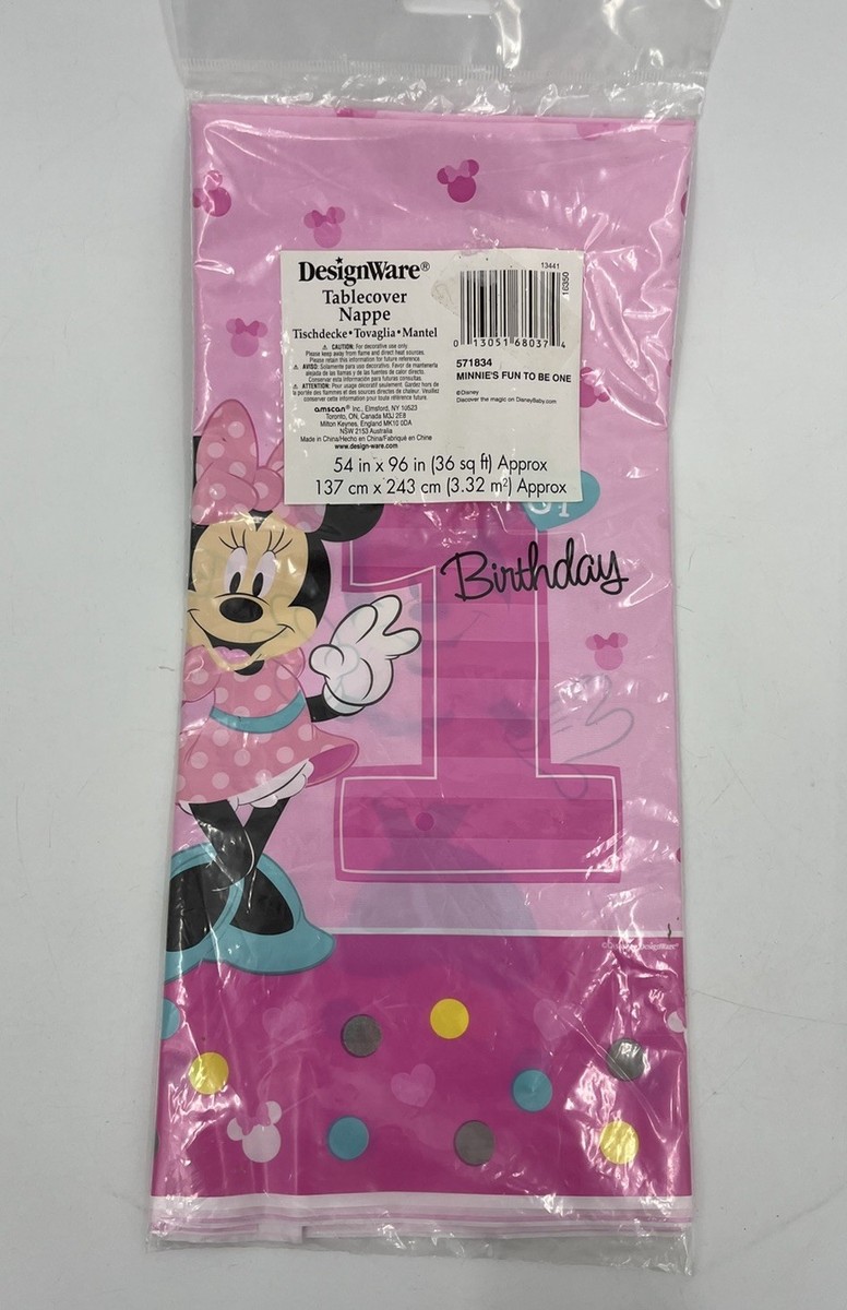 Disney Minnie Mouse 1st Birthday Table Cover Fun To Be One New 54