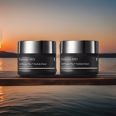 (FREE $5 Gift) Perricone MD Cold Plasma Plus+ Neck & Chest SPF 25 (2pk x 1oz)