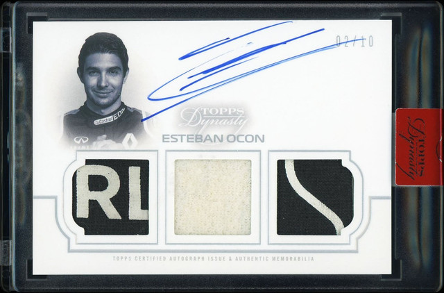 Esteban Ocon 2020 Topps Dynasty Formula 1 F1 #TRA-EC Triple Patch Auto /10