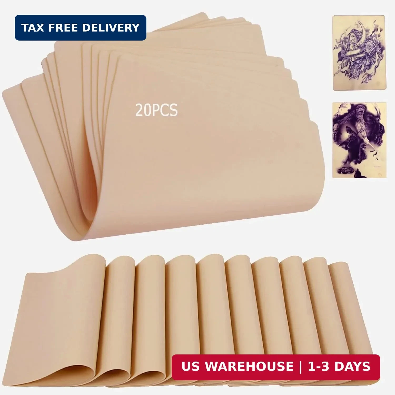Yuelong 20Pcs Tattoo Practice Skins Blank Fake Skin for Tattoo Supplies - product detail image 1