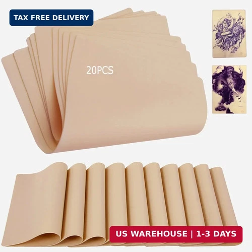 Yuelong 20Pcs Tattoo Practice Skins Blank Fake Skin for Tattoo Supplies - product listing photo