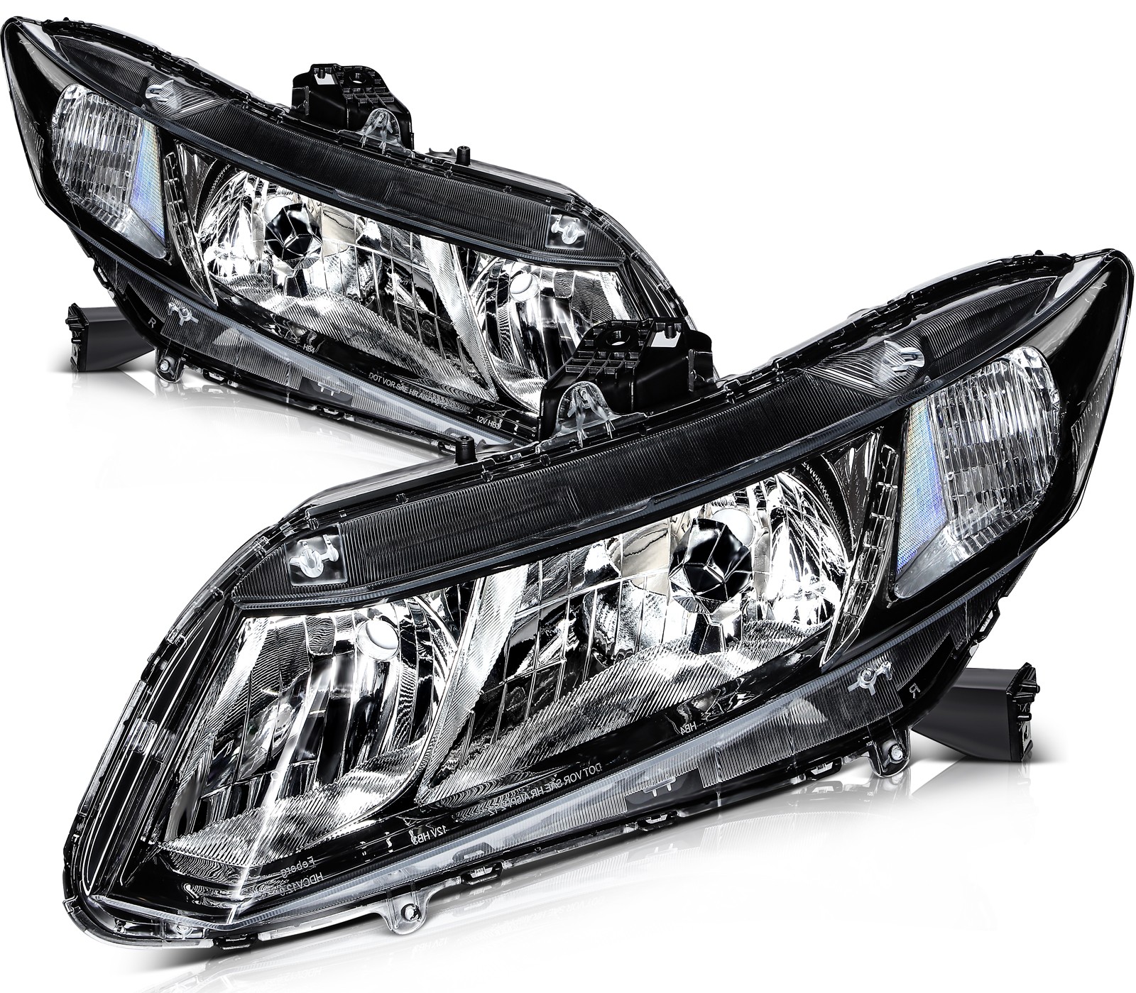 Pair Headlight Assembly For 2012-2015 Honda Civic 4Dr Sedan/2Dr Coupe Left+Right