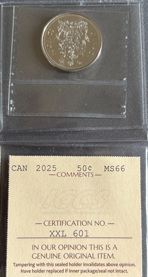 Canada - 50 cents - 2025 - ICCS Certified - MS-66 - Image 3 of 3
