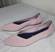 Rothy's The Point Petal Pink Blue Halo Pointed Toe Flats Womens 9.5 Washable