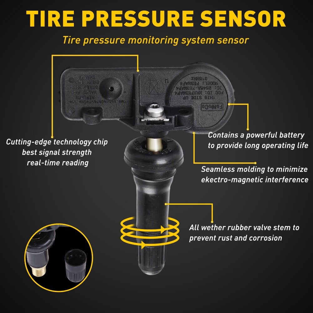4x Tire Pressure Sensor TPMS Fit Jeep 13-16 Wrangler & 11-15 Jeep Grand Cherokee thumbnail 5