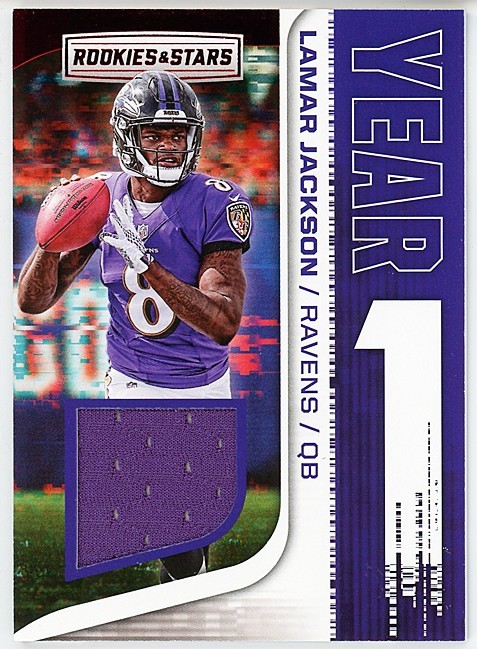 2018 -LAMAR JACKSON- Rookies & Stars YEAR 1 Jersey Relic Insert Card - RC