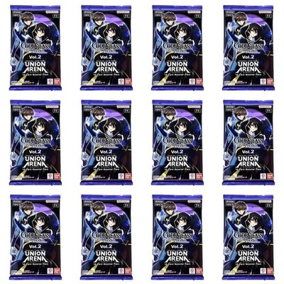 Code Geass Vol 2 Union Arena Trading Card Game - Lot of 12 New Booster Packs