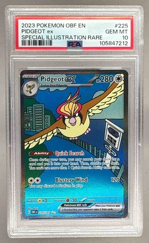 7212 Pidgeot ex 2023 Pokemon SV Obsidian Flames - OBF EN #225 PSA 10