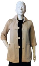 VTG 1960's "Butte Knit" Light Beige Mod Collar Toggle Accents 3/4 Sleeve Jacket