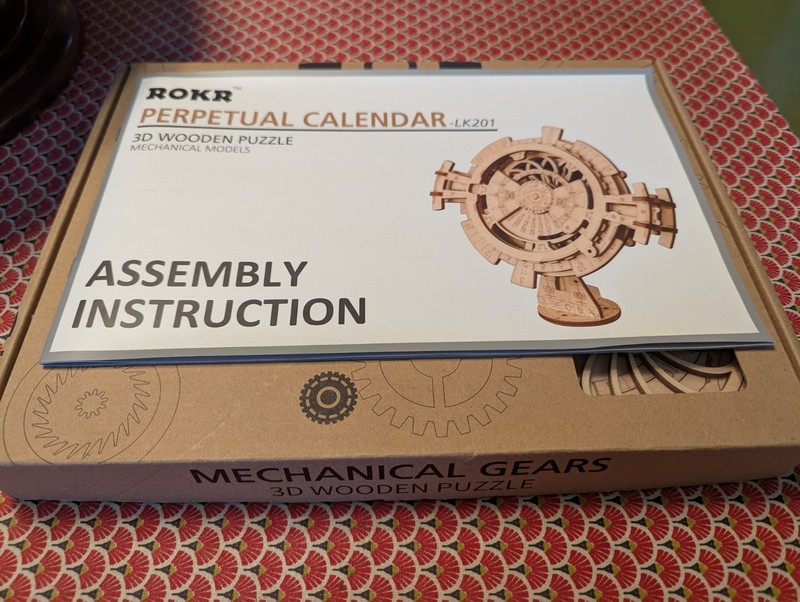 ROKR LK201 3D Wooden Puzzle Perpetual Calendar Mechanical Gears DIY Kit