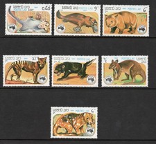 Laos 1984  Ausipex  84  set SG 778-784 Mnh.