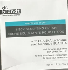 Dr. Brandt Needles No More Neck Sculpting Cream 1.7 oz NIB with Quartz Gua Sha