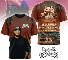 Luke Combs Bootleggers Bonfire T-Shirt AOP 3D S-5XL