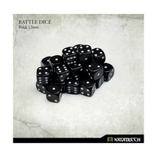 Kromlech Battle Dice d6 Black w/White - Mini Battle Dice 25 New