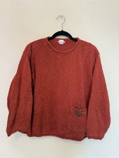 Avalin Womens One Size Orange 100% Cotton Rollneck Sweater Made In USA Autumnal
