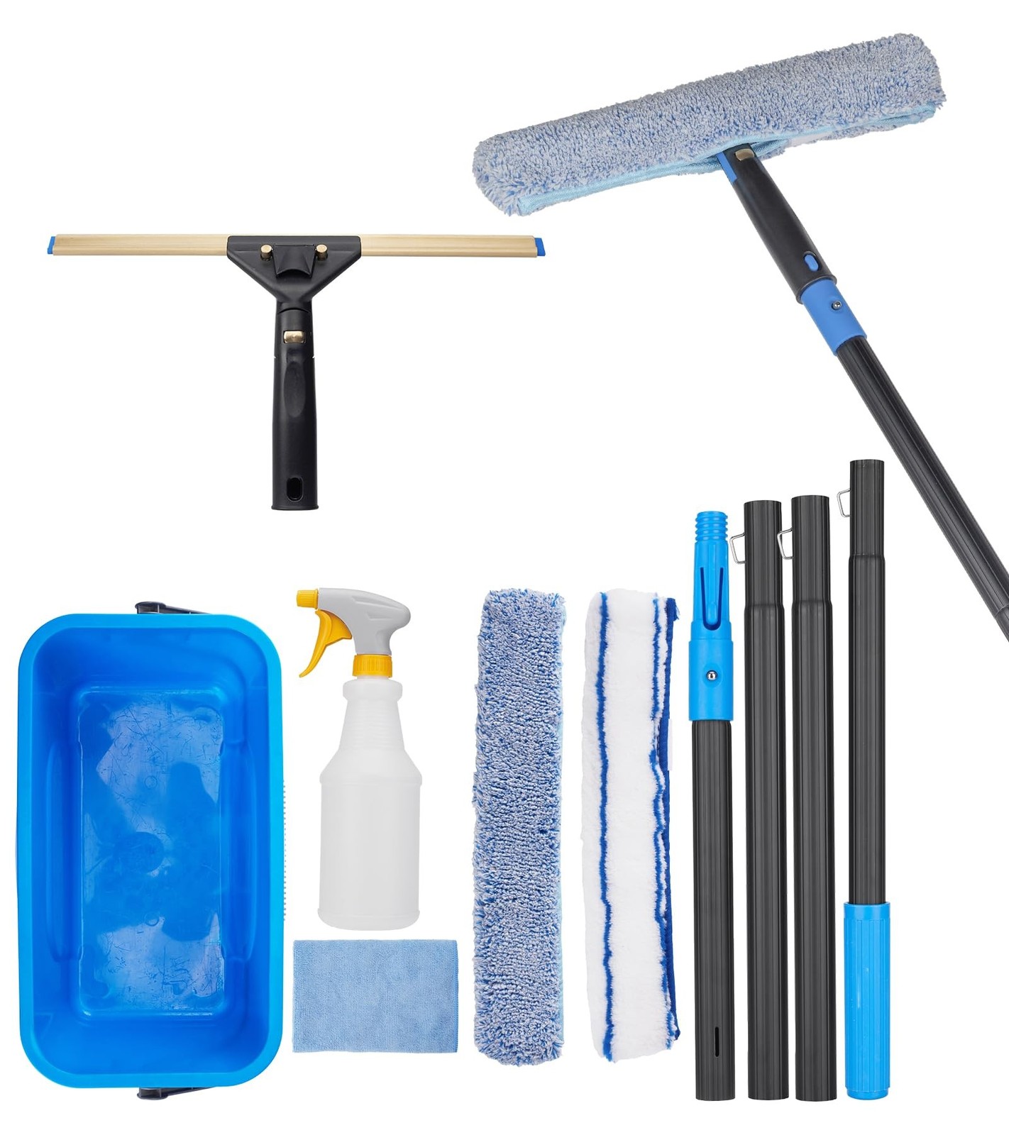 Window Cleaning Kit with Storage Bucket, Window Squeegee wit