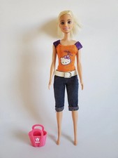 Barbie Mattel 2013 VGC - Hello Kitty Top Outfit Orange Jean 3/4 Belt Bag Pink