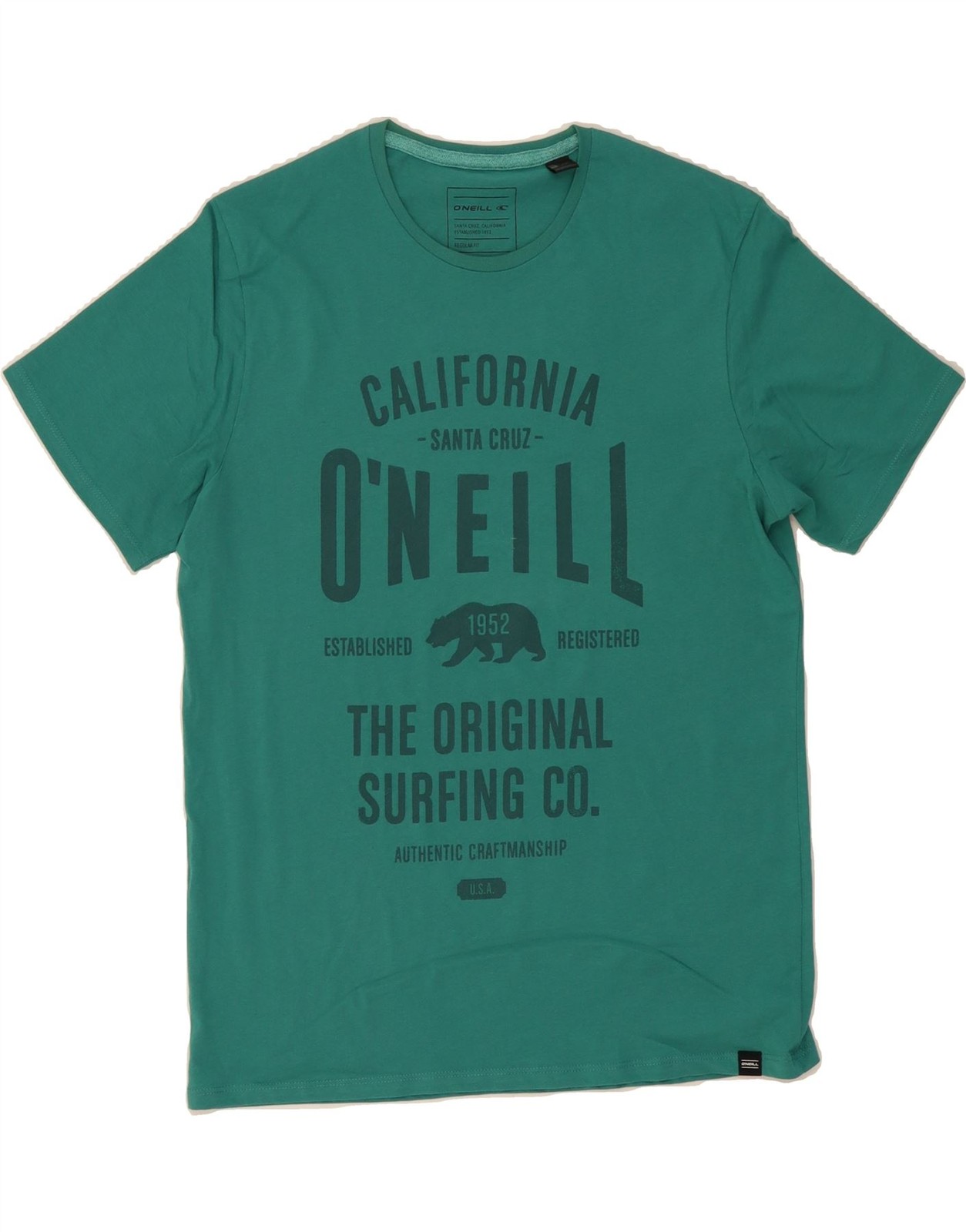 Camiseta Top O'NEILL Para Hombres Calce Regular Gráfico Mediano Verde Algodón AR03