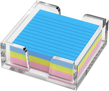 Acrylic Notepad Holder Dispenser - 3X3 in Sticky Note Memo Holder for Desk Organ