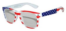 Classic American Flag Sunglasses USA Patriot Colored Classic Flag / Clear Lens