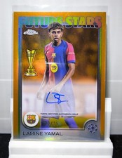 Lamine Yamal 2024-25 Topps Chrome UCC Future Stars Auto Orange Lava /25
