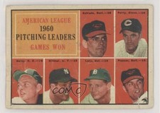 1961 Topps League Leaders Chuck Estrada Jim Perry Bud Daley Art Ditmar #48 1m8