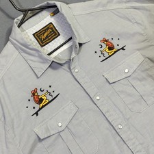 Howler Bros Gaucho Snapshirt Men's XL Gray Ocean Offerings Western Cowboy