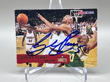 ON CARD AUTO IP! 1995-96 NBA HOOPS #43 JALEN ROSE (DENVER NUGGETS) ROOKIE CARD!. rookie card picture