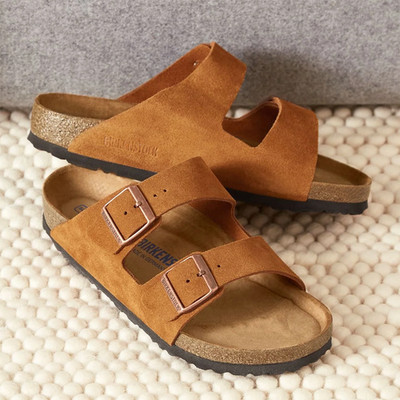 Birkenstock Arizona Mink Soft Footbed Suede Leather Sandal Unisex Shoes