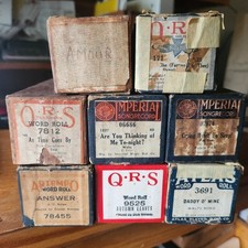 8 Piano Player Word Rolls-3 QRS, 2 Imperial, 1 Artempo, 1 Atlas - 1 signed