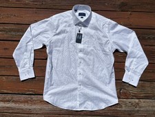 David Donahue Mens Trim Fit Royal Oxford Dress Shirt TB7202110 Size 17 34/35