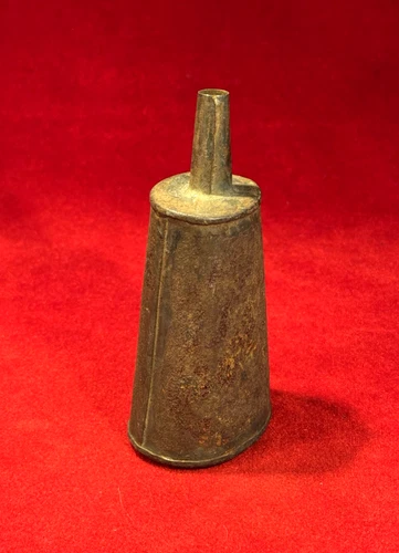 RARE CIVIL WAR ERA SOLDIER'S PISTOL POWDER TIN / GREAT PATINA