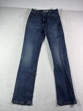 Youth Wrangler Retro Jeans Slim Straight Medium Dark Wash Boy's Size 16 Slim